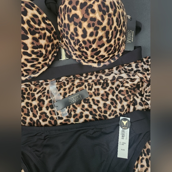 38D/XL/XL VS Archives Swim Banded PushUp Bikini Top Brazilian Sarong Bikini Set - Picture 6 of 16